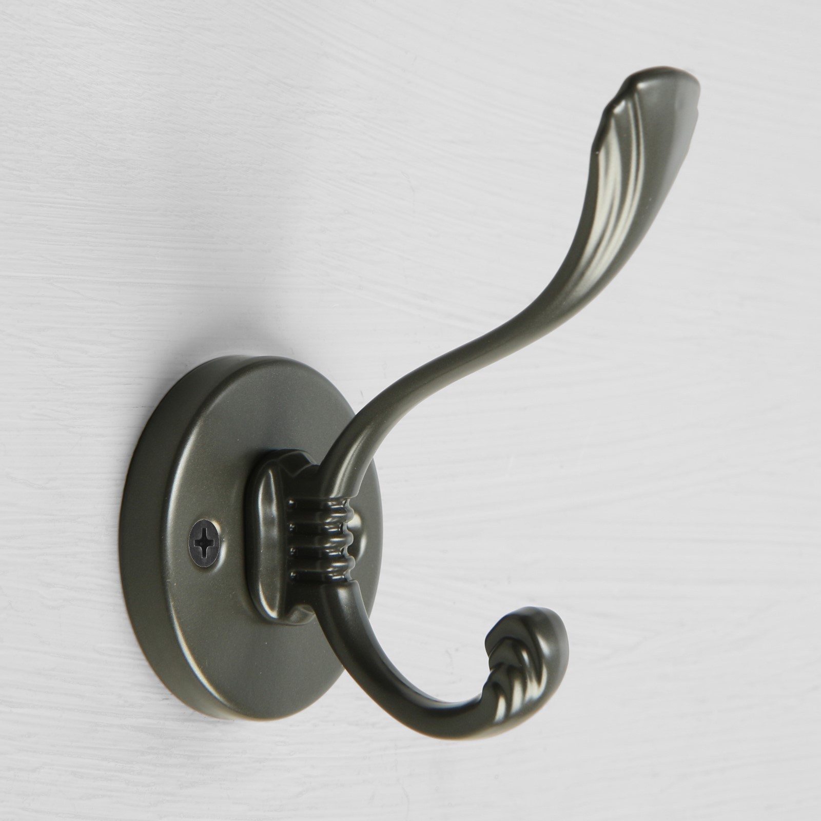 9617934 Крючок мебельный CAPPIO GRACE, двухрожковый, цвет графит