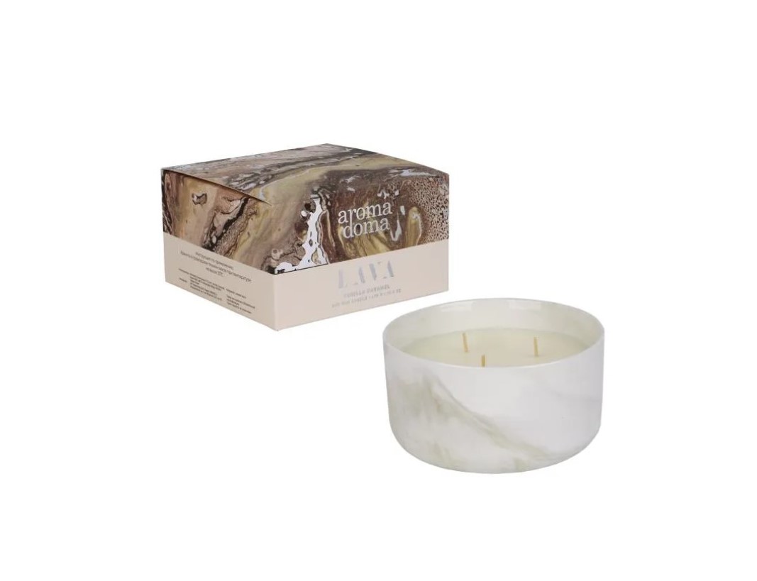 137471 Свеча Serenity Lava Ваниль и карамель 13х7см 3 фитиля