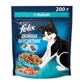 Корм сухой FELIX для кошек Двойная Вкуснятина Рыба 200г