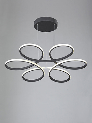 Люстра подвесная V04610-13/6S, LED 112Вт, 3000К, 9м2, цвет черный