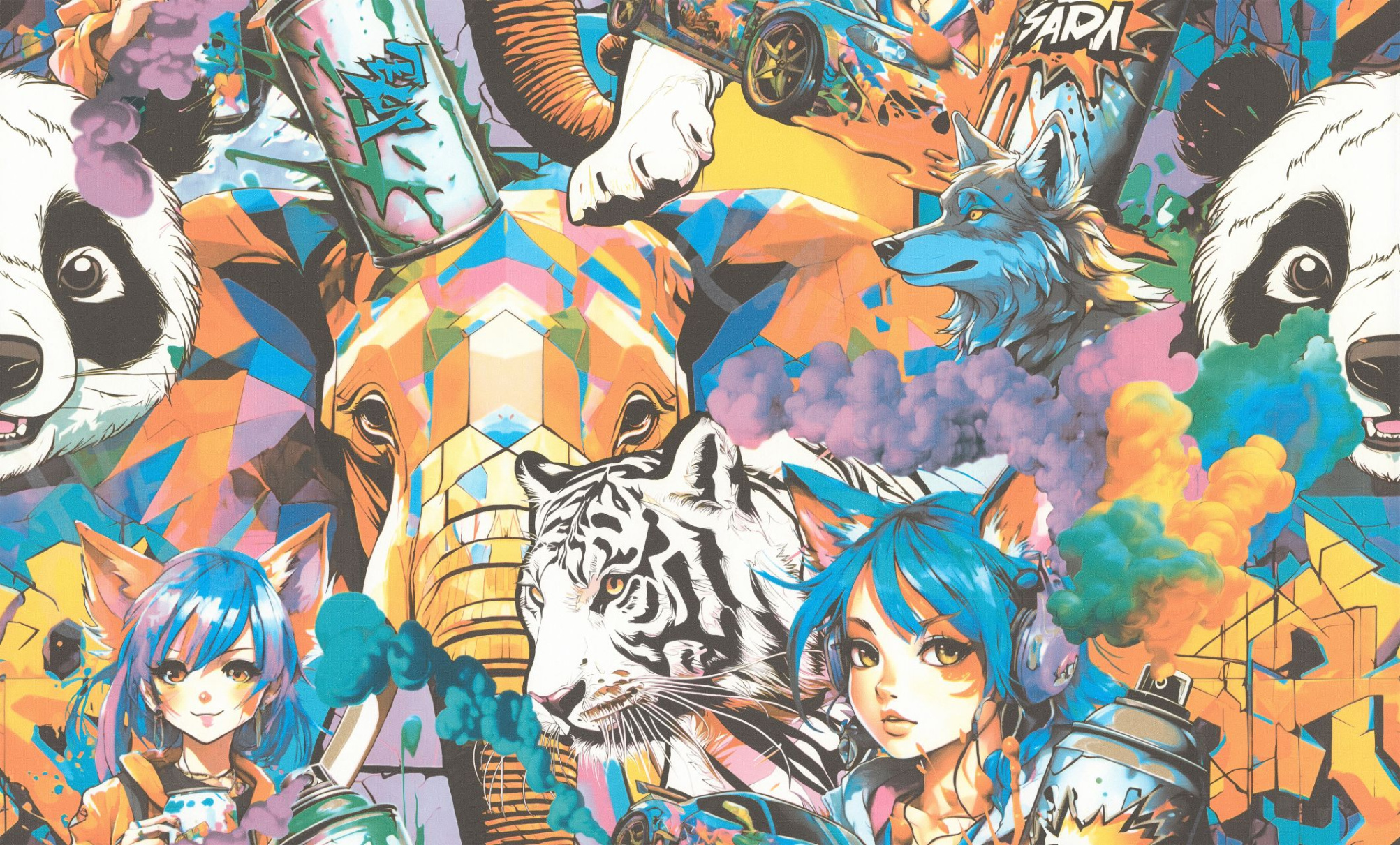 HC72283-63 Обои флизелиновые Anime мотив многоцветный 1,06х10,05м