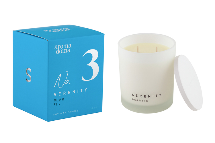 Свеча Serenity Груша & инжир 8,8х8,8х10см. 2 фитиля