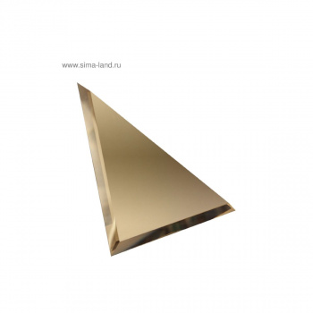Плитка треугольная зеркальная бронзовая с фацетом 10мм - 300х300 мм