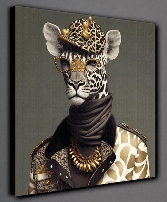 CV 5053 Картина на холсте Леопард в костюме 50х50см.