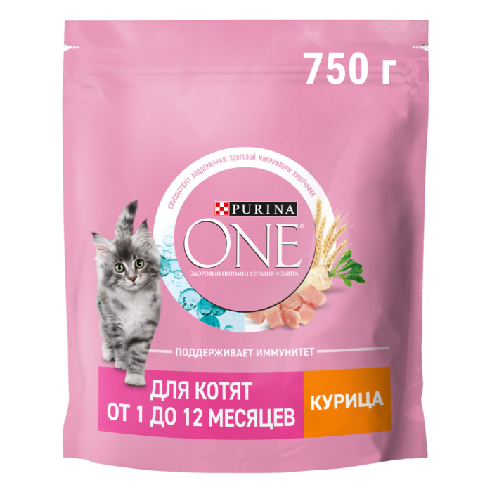 12506719 Корм сухой Purina ONE для котят с курицей 750г