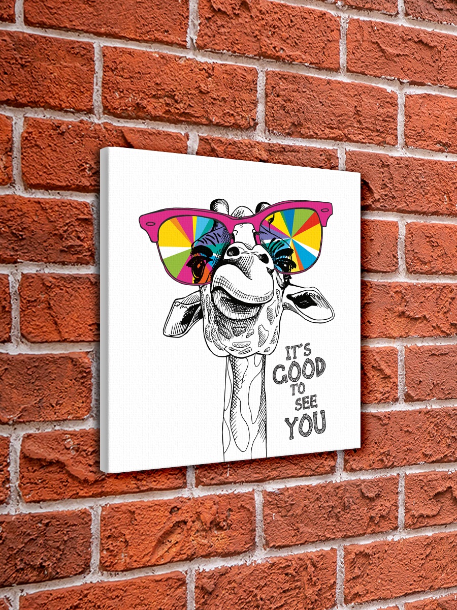 CV 1356 Картина на холсте Жираф в очках 30х30см.