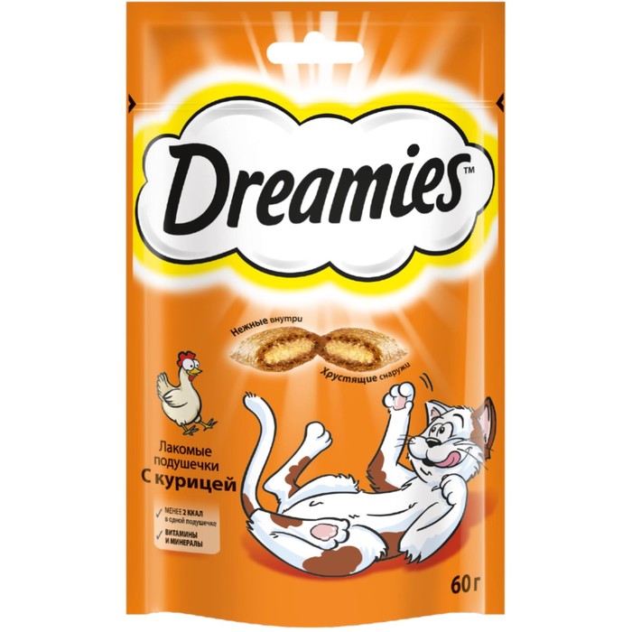 1340484 Лакомство Dreamies для кошек курица 60г