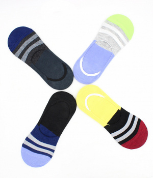 Носки мужские Hobby Line х/б невидимые Широкие цветные полоски р39-44