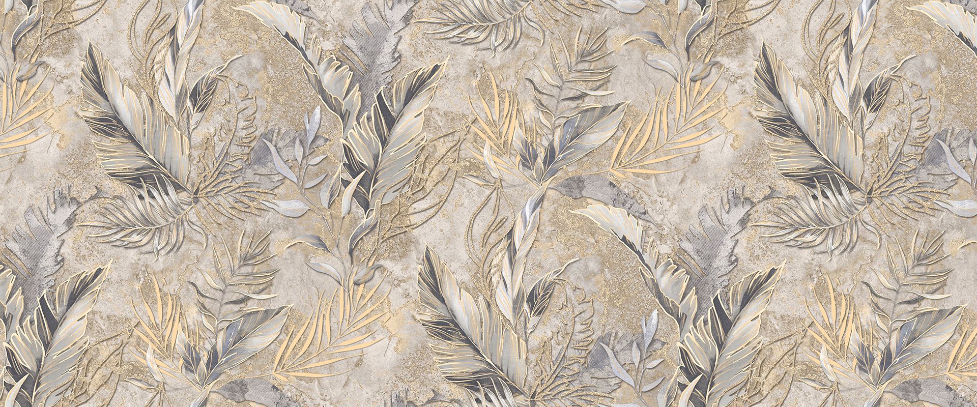 989726 Обои флизелиновые LETO, мотив бежевый-золото 1,06х10.05м