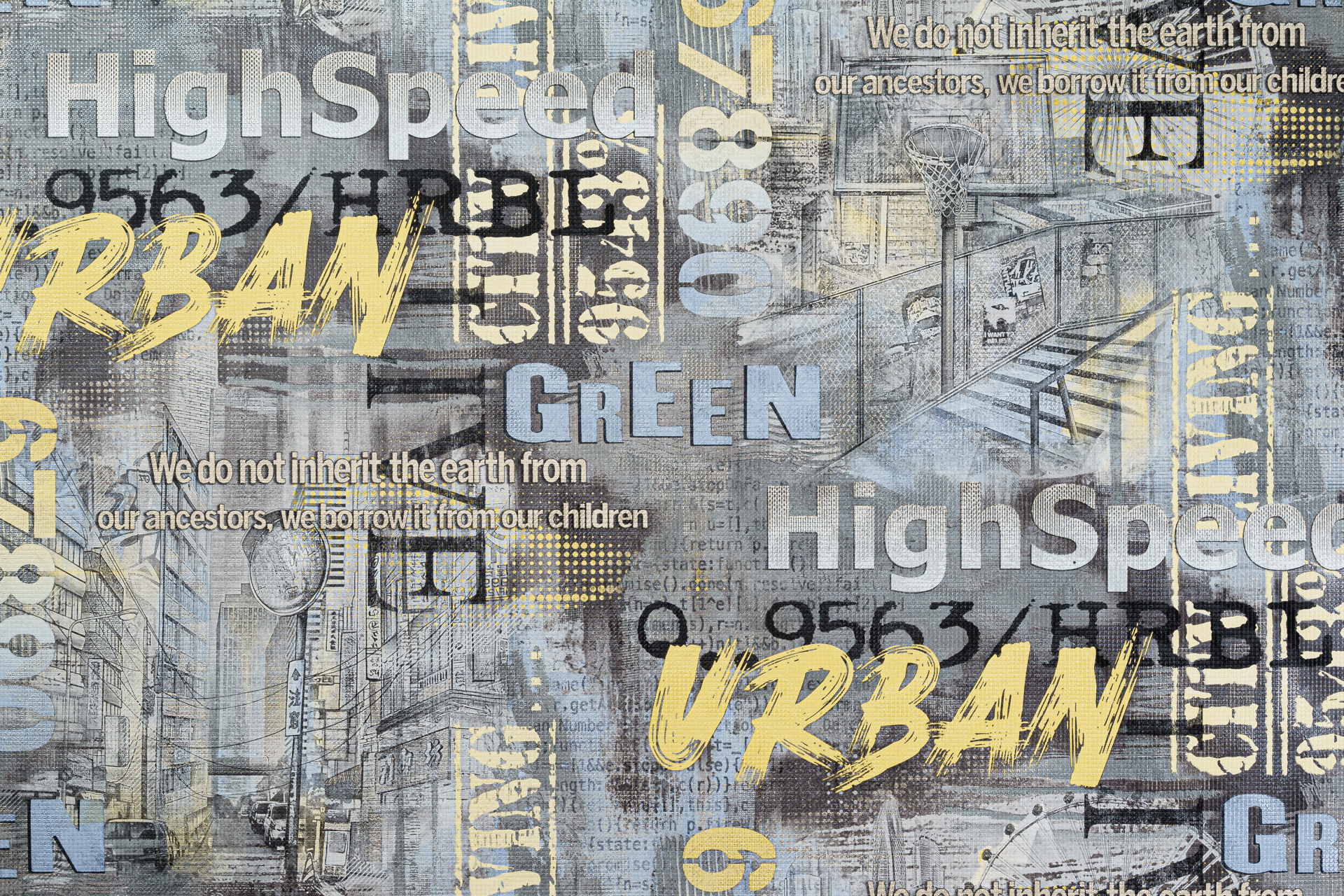 10912-04 Обои флизелиновые Урбан мотив графит 1,06×10м