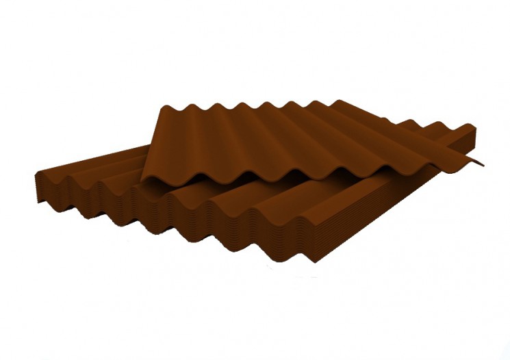 Шифер 7-ми волновой шоколад 980x1750x5,8 мм