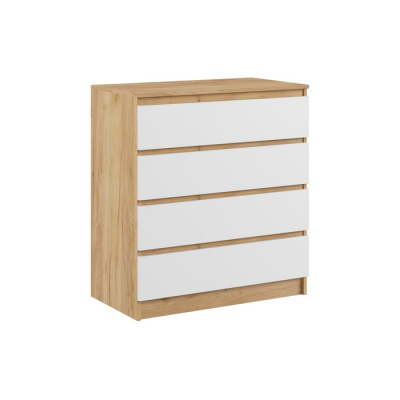 9116009 Комод с 4-мя ящиками Бетти, 800х420х1000, Дуб крафт золотой-Белый