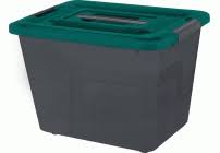 Ящик для хранения с лотком и ручкой BERGEN FJORD 13л вулканический базальт ДхШхВ 38,1х29х17,2см
