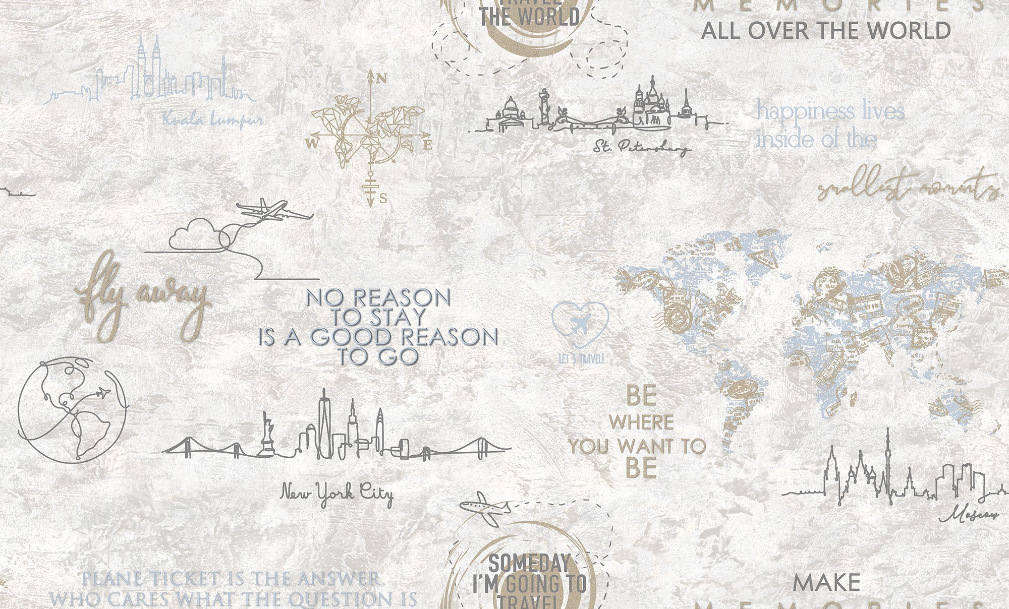 283952 Обои флизелиновые Le Tour мотив коричневый-серый 1,06х10м