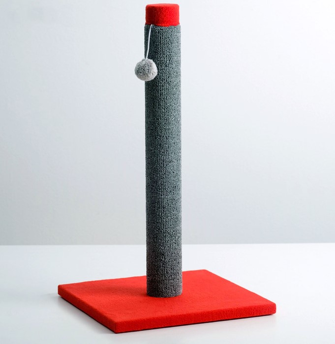 1527836 Когтеточка Столбик Lowcost ковролиновая 54х31см микс цветов и игрушек