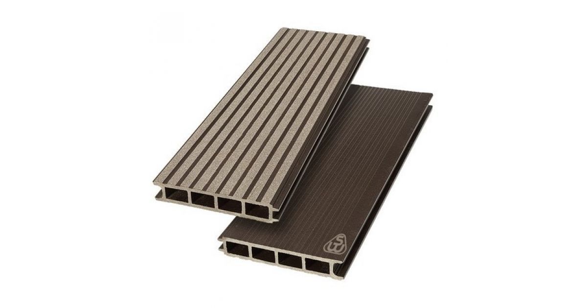 ТТ-00000378 Террасная доска Platte 3000х125х25мм Темно-коричневый N
