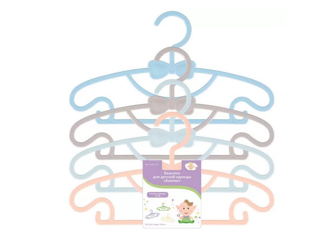 UD-00376274 Вешалка для детской одежды Бантик Размер 32-36. 4цв