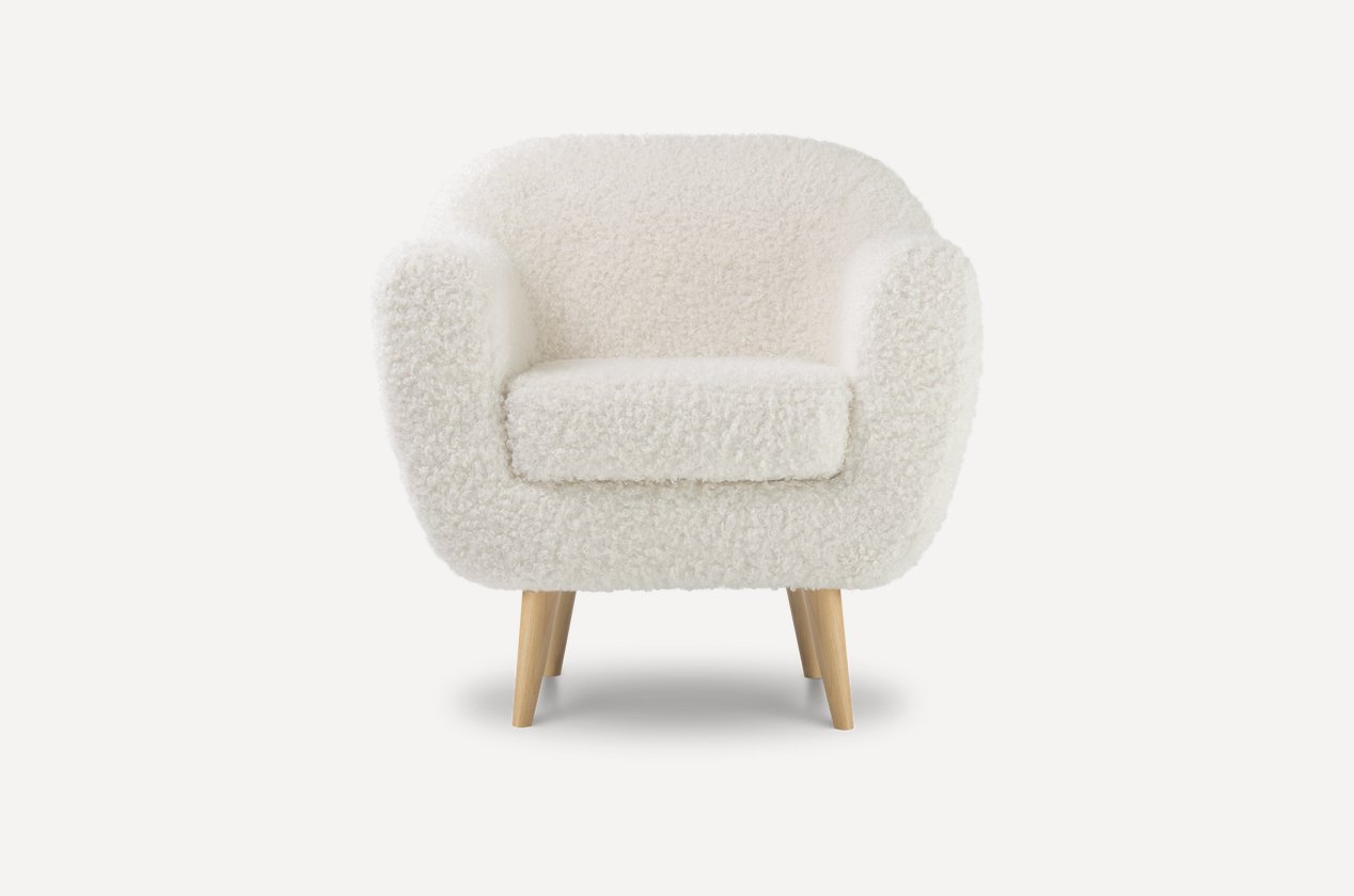 GP-00097502 Кресло Роттердам лайт  Cozy Milk цвет белый, опоры натуральный