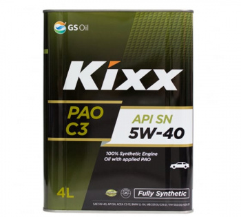 Масло моторное 5W40 SN/CF C3-12 KIXX PAO 4л Синтетическое