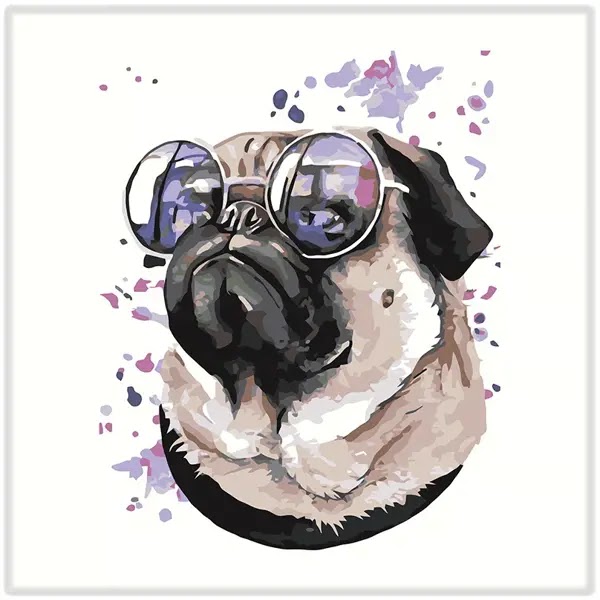 Lm35-13725 Картина Мопс 30х30 см.