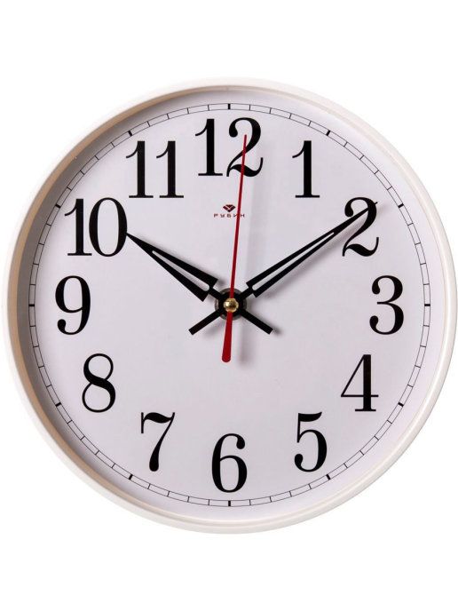 6141-105 Часы настенные круг d 60см, корпус белый Классика Рубин