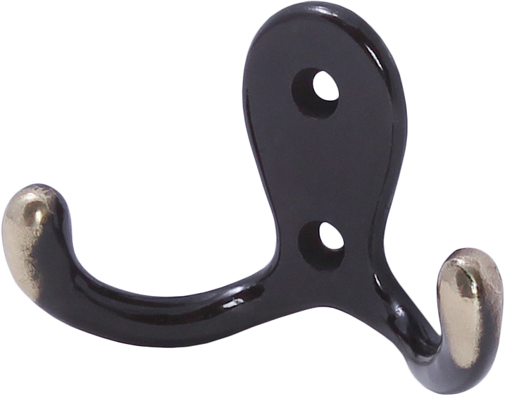 LK0201AB Крючок двойной, стандартный, антик латунь