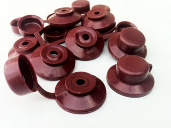 яШайба кровельная бордо с колпачком (30 шт) -ведро