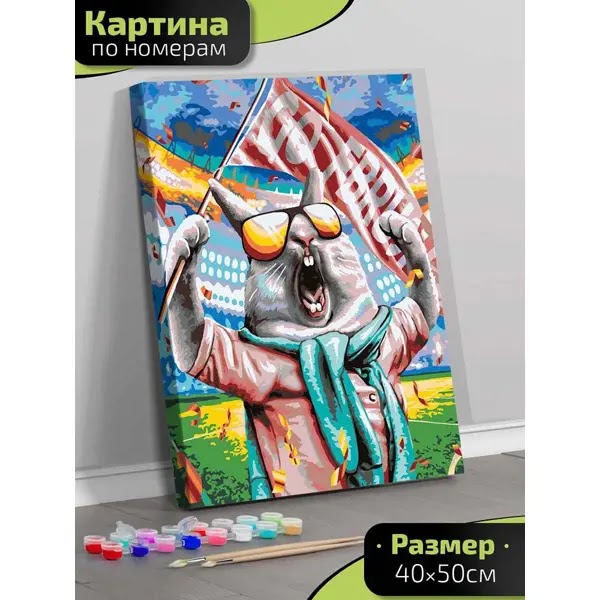 Lp14-065 Картина по номерам Фанат футбола 40х50 см.