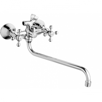 Смеситель для ванны AQUATTRO двуруч., Q01-1401, с круглым изливом 35 см, с поворотным переключателем