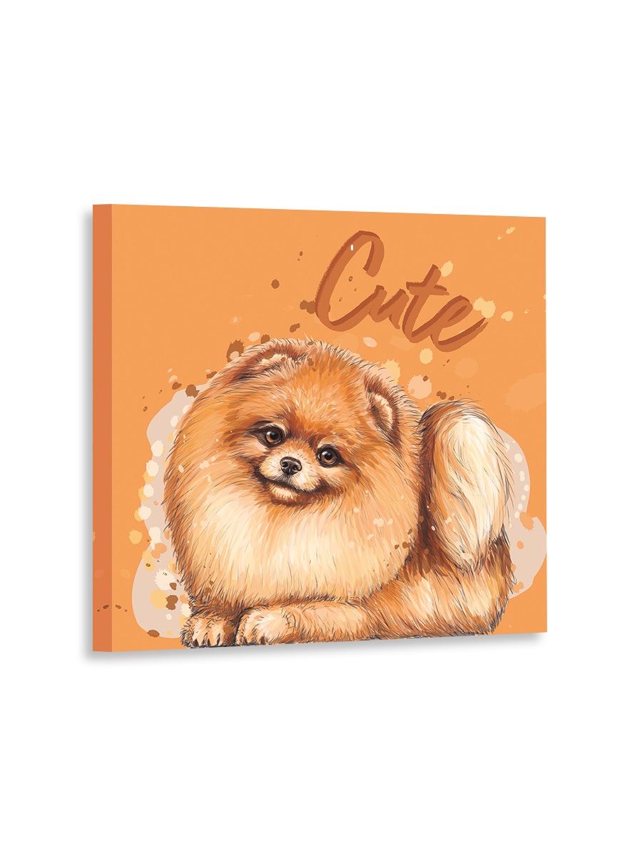 CV 1233 Картина на холсте Померанский шпиц 30х30см.