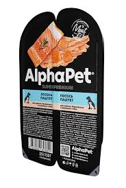 Корм AlphaPet лам д/щен берем/кормящ сук Лосось/Паштет 2шт*50г