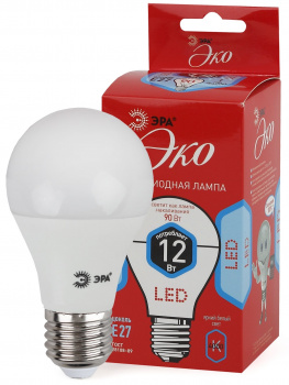 Лампа светодиодная ЭКО  ЭРА LED smd А60-12w-840-E27 ECO