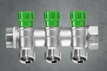 Коллектор регулирующий 3 выхода, 3/4"x1/2", TIM