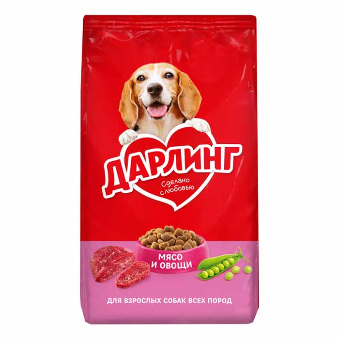 12557723 Сухой корм Дарлинг для собак мясо с овощами 500г