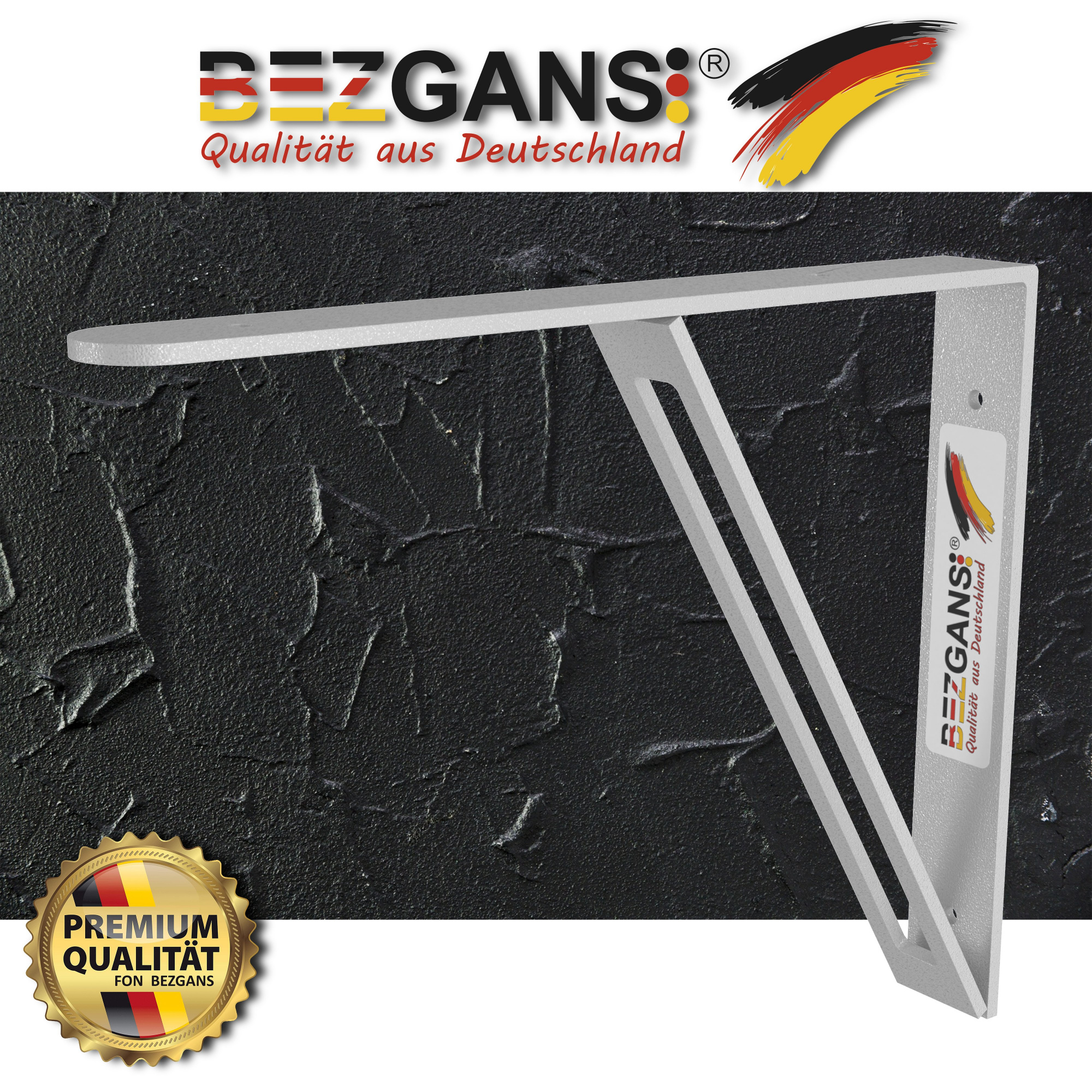 PD-250W Полкодержатель 250х200х4 (комплект 2шт),Белый