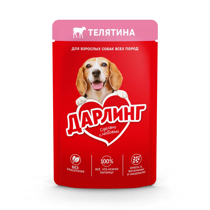 12557585 Влажный корм Дарлинг для собак телятина в подливе 75г
