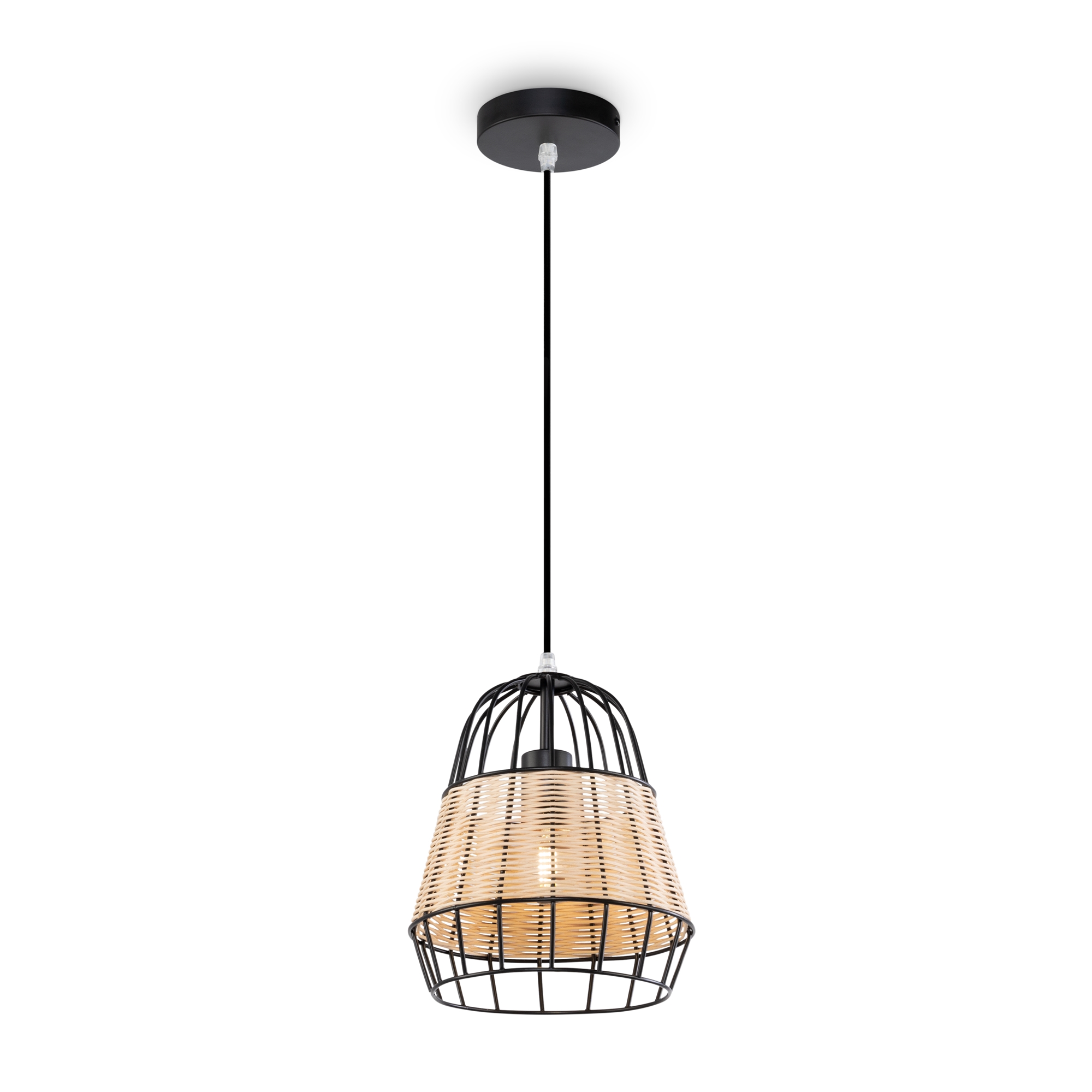 FR5335PL-01B2 Светильник подвесной Freya, черный-бежевый 1хЕ14х60Вт, 4м2