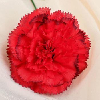 Цветы искусственные "Гвоздика красная с кантом" 40 см d-8 см       