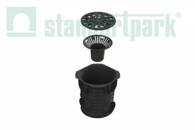 083720-1 Комплект Дождеприемник Polymax S'park 283x283x310 круглый с пласт. решеткой