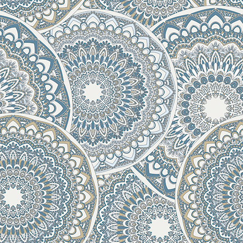 54325-6 Обои флизелиновые Nisida, мотив синий 1,06х10м