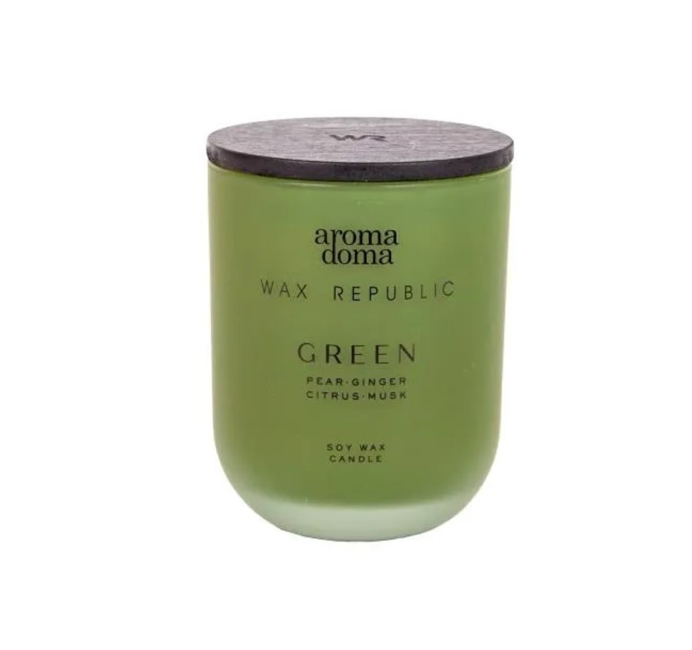 851179 Свеча Wax republic Green Груша, имбирь, мускус 9х9х10,5см