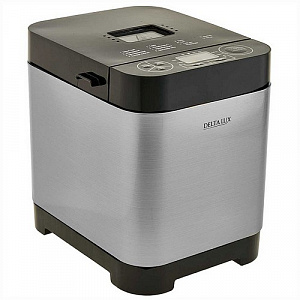 Хлебопечь DELTA LUX DL-8008В ,  вес бухан.750гр,  13 программ, серебристый с черным