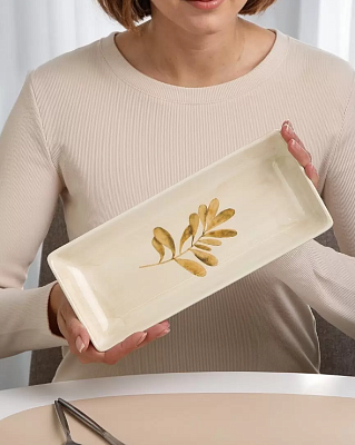 Блюдо доломит, прямоугольное, 28х12 см, Pollen, Daniks