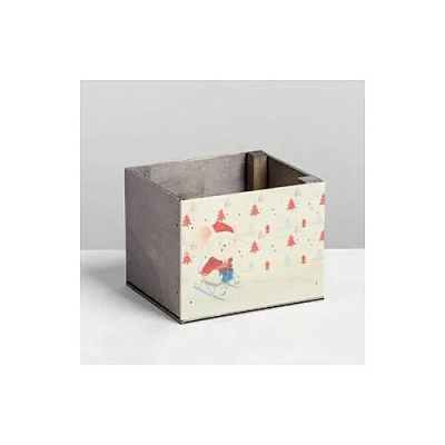 Кашпо деревянное «Тигр», 12.5 × 10.5 × 9.5 см 