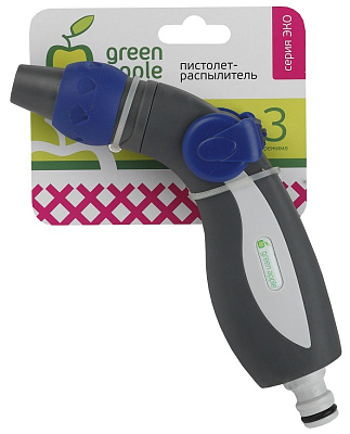 Пистолет-распылитель, пластик, 3 режима GAEP12-01  GREEN APPLE ЕСО А