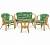 Набор мебели Багамы медовый, зеленый нат.ротанг 4 пр