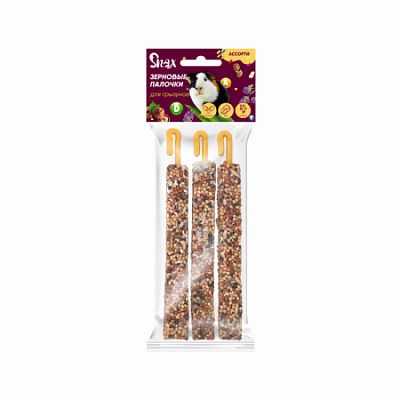 Палочки зерновые "Snax" д/грызунов ассорти (витам. и минер., люцерна, орех) 3 шт 75г