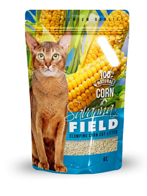 Наполнитель SAVANNA FIELD CORN д/кош комкующийся смываемый кукурузный 6л