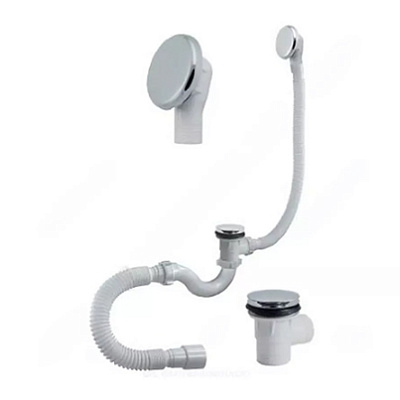 Сифон для ванны Aquant 1 1/2"х40 перел автомат широкий грибок метал с т/г 40х40/50