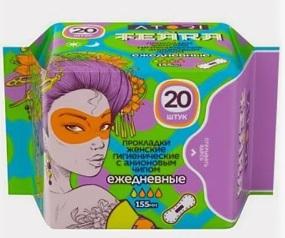 Прокладки гигиенические ежед.с анионовым/чипом ATORI TEARA  20шт
